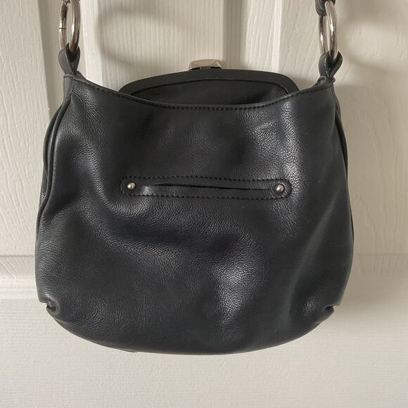 B. MAKOWSKY Leather Bucket Bag Animal Print Tiger Shoulder Handbag Black - Picture 3 of 4